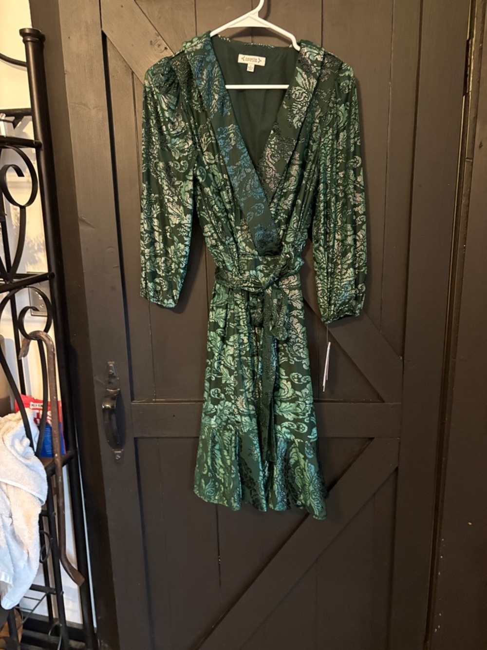 Nanette Lepore Shimmering Emerald Green Brocade Dress